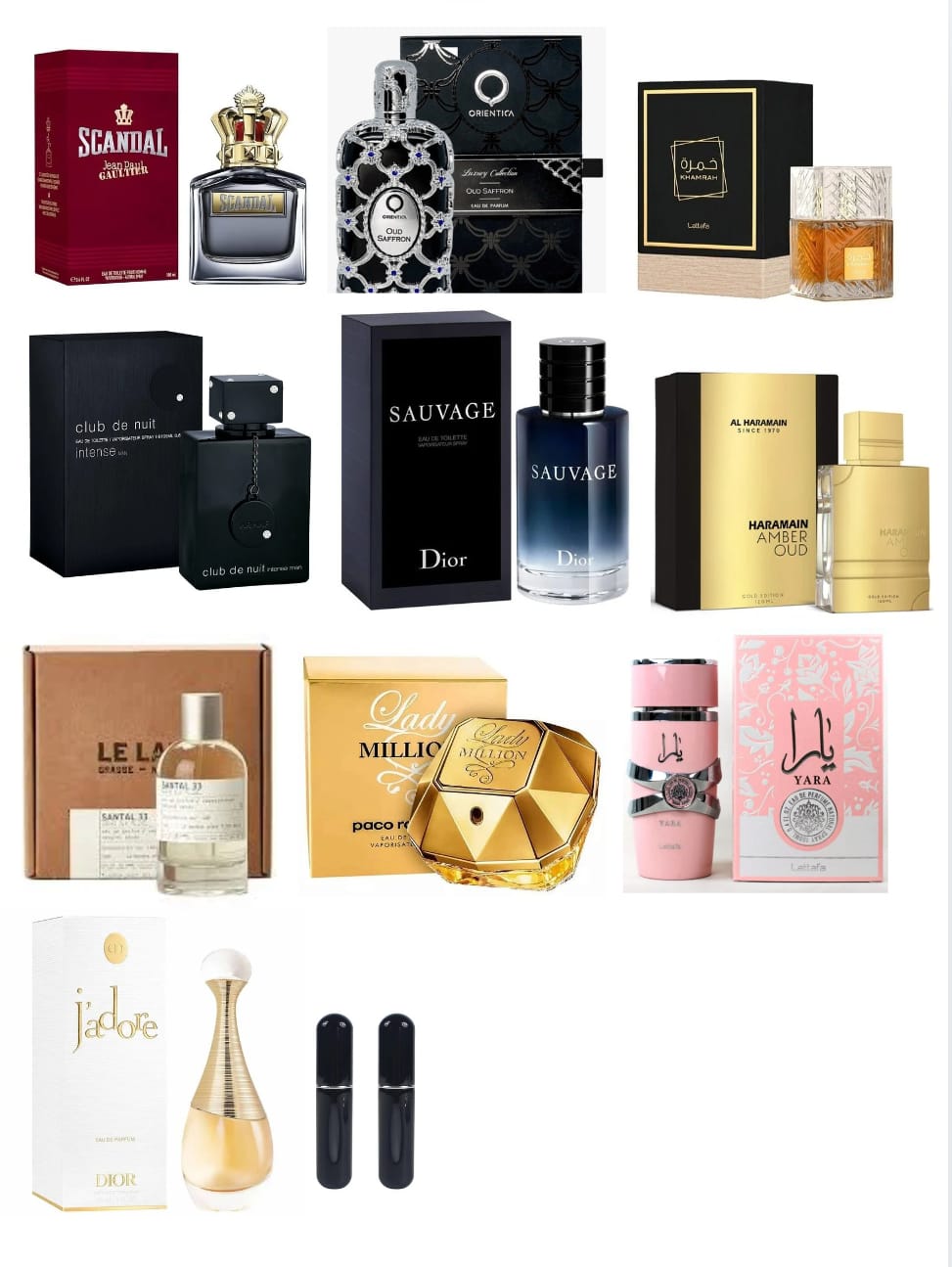 SEP 2 COMBO 10 PERFUMES + 2 PERFUMEROS